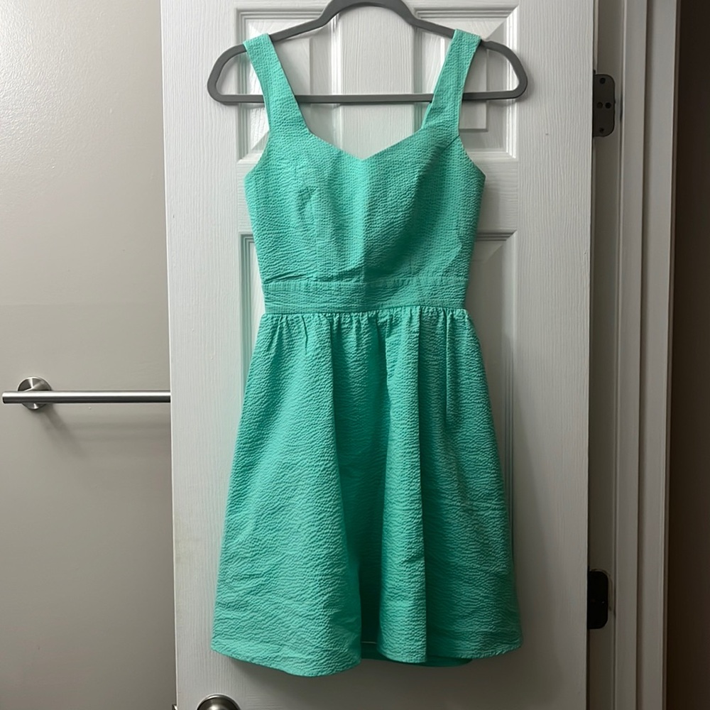 Turquoise Lauren James Seersucker Dress